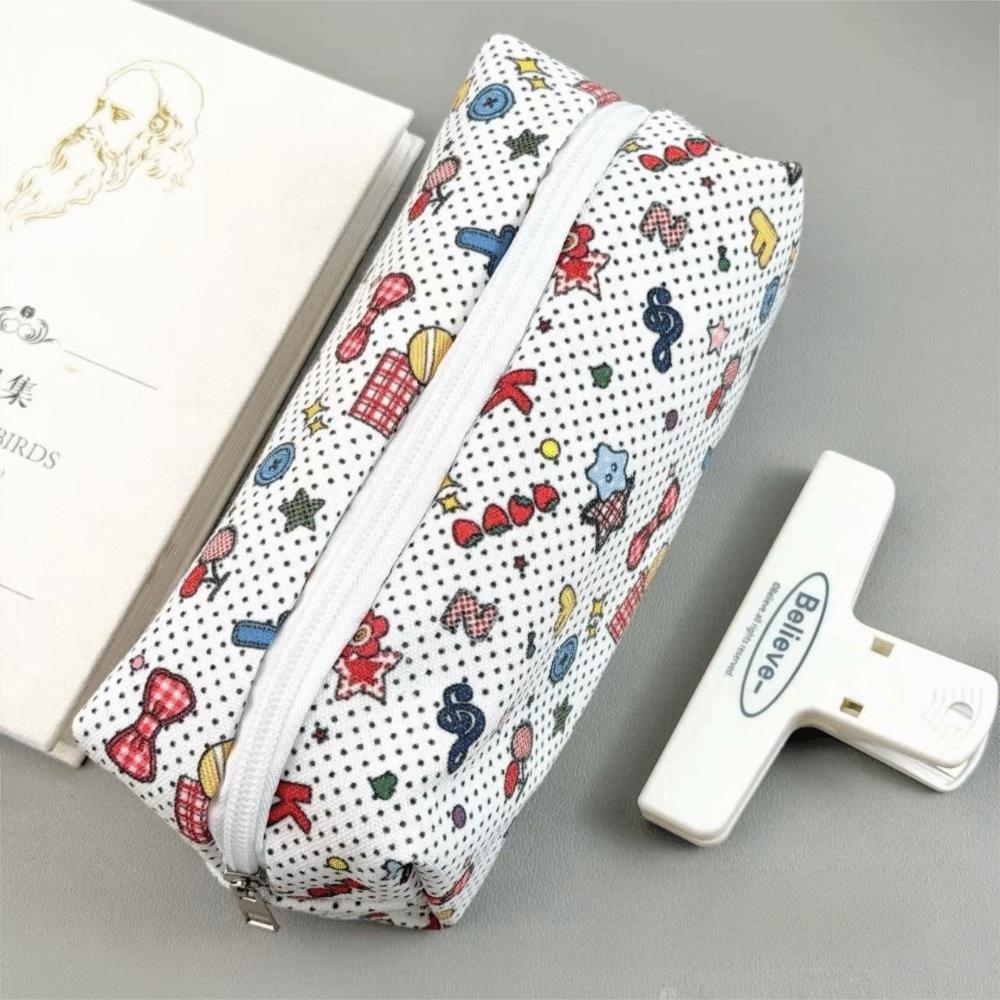 Large Capacity Pen Bag Cartoon Printed Stationery Bag Multipurpose Pencil Pouch  Gift