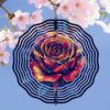 [Durable Build] Vibrant 2D Mandala Rose Wind Chime - Durable Metal Garden Decor, Colorful Outdoor Art for Yard, Patio & Balcony