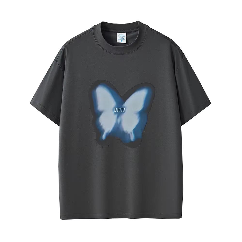 Aitana Butterfly Graphic T-shirt CUARTO AZUL T Shirt Men Women Fashion Pop Music Oversized Streetwear Male Vintage Casual Tshirt