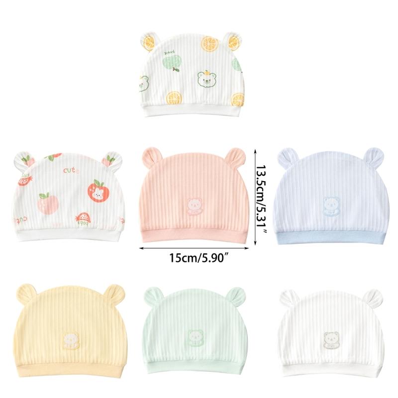 Stylish Infant Beanie Cap 0-1 Month Boys Girls Warm Bonnet Soft Breathable Baby Hat Newborn Fetal Cap for Indoor Outdoor