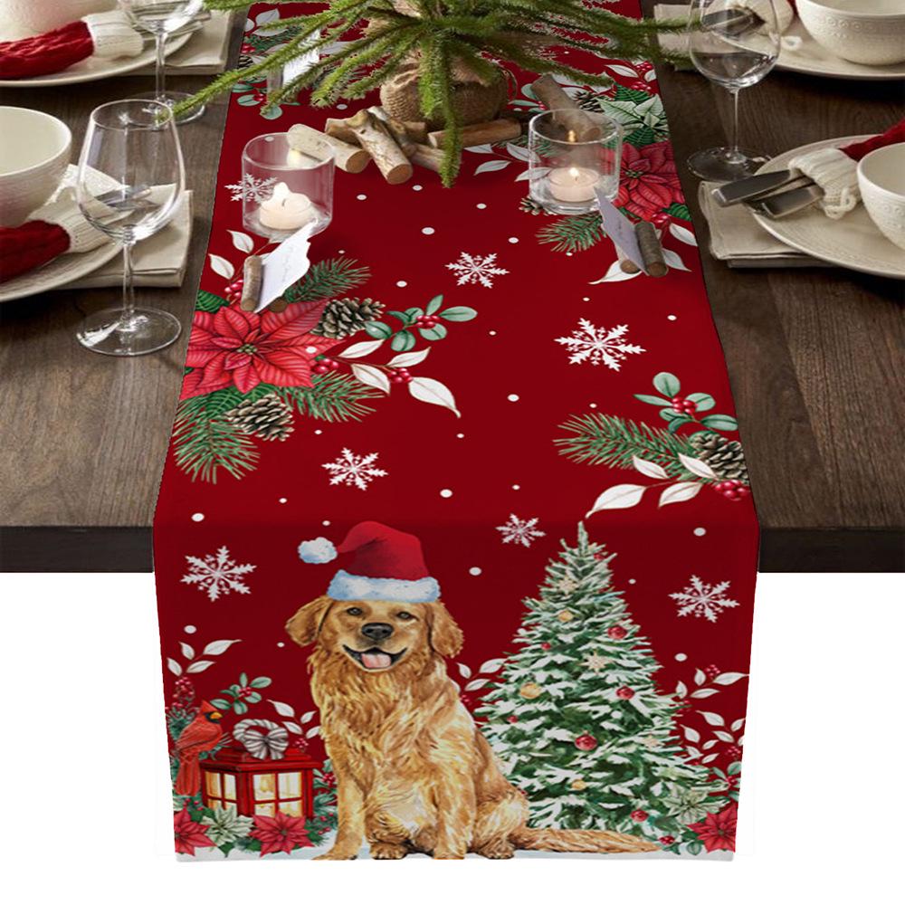 Red Buffalo Plaid Farmhouse Table Runner: Christmas Truck Design for Dining Table Décor