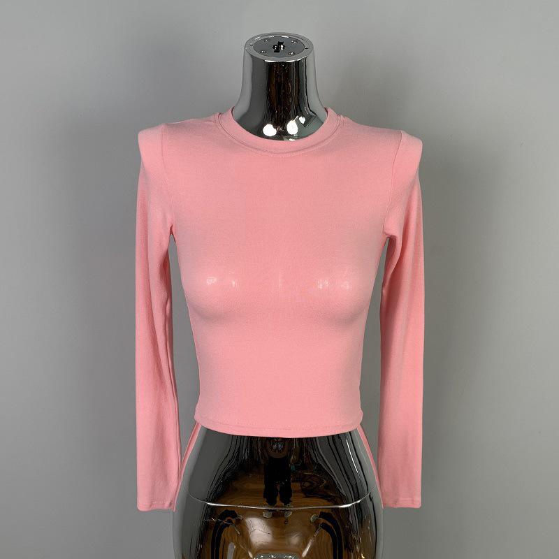 Dongdaemun Slim Fit Sexy Long Sleeve Cropped T-Shirt for Women