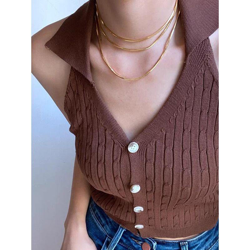Classic Simple Ins Accessible Luxury Plain Gold Plated 18K Valuable Prescription Snake Bone Long Necklace Women's Sweater Chain Summer Does Not Fade