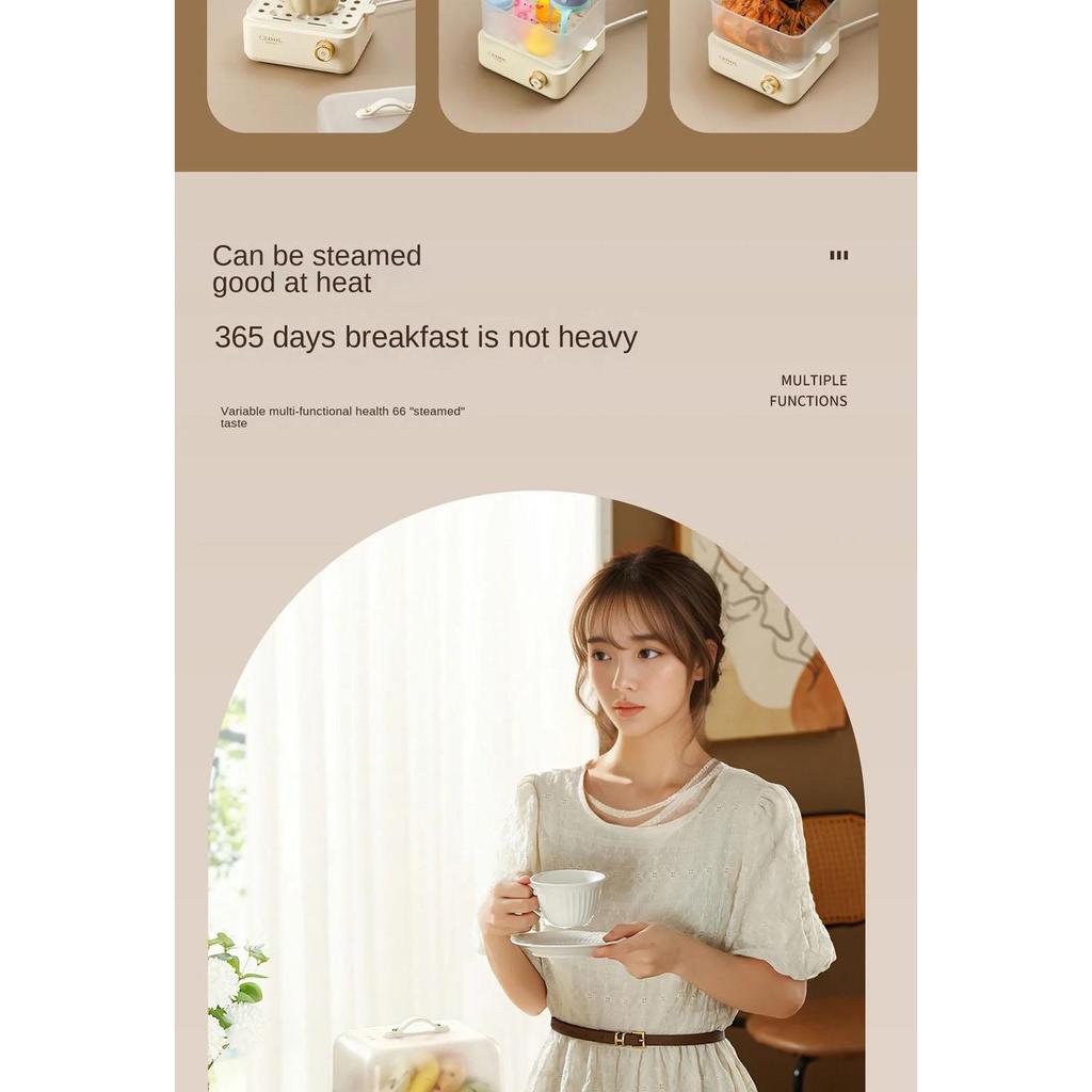 Egg Boiler Multifunction Double Electric Egg Cooker Steamer Corn Milk Steamed Rapid Layers Breakfast Cooking Appliances Kitchen