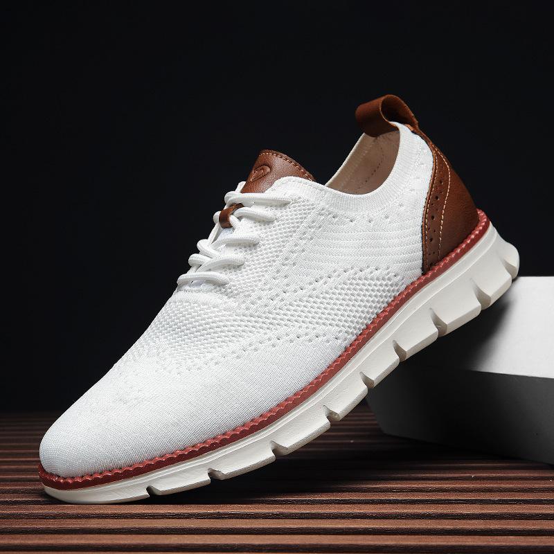 

Весна Осень Мужские Кроссовки Сетчатые Дышащие Однотонные Удобные Туфли На Плоской Подошве Спортивная Обувь Низкий Верх Повседневная Обувь 40 белый