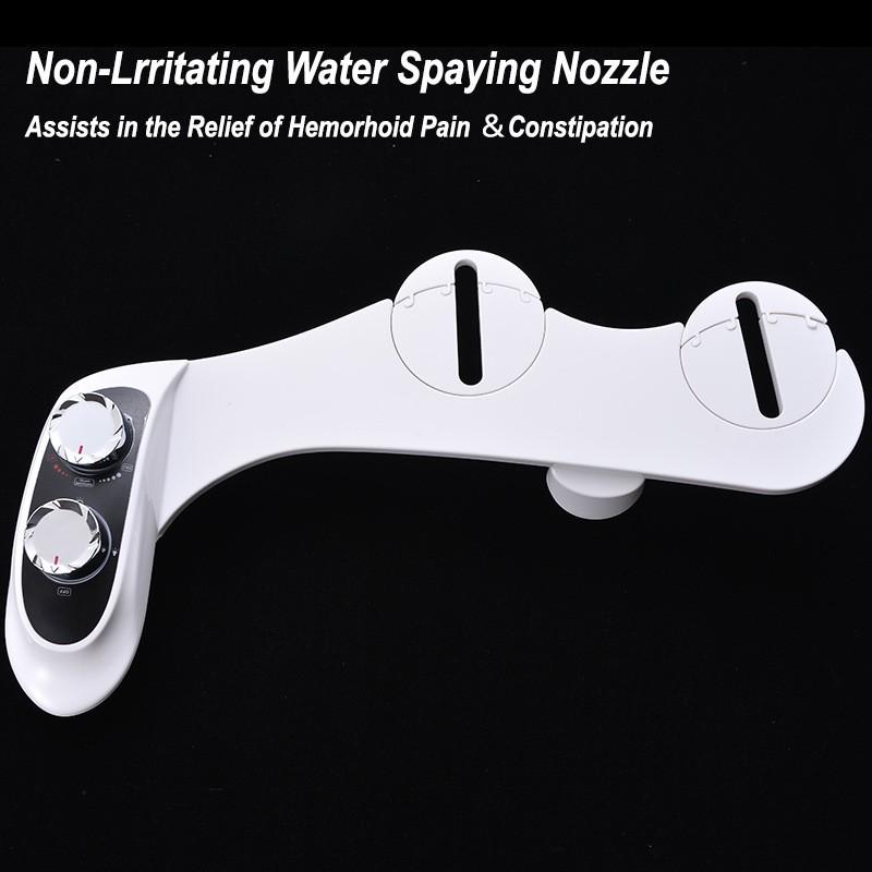Non-electric Bidet Seat with Dual Spray for Feminine and Buttocks Hygiene