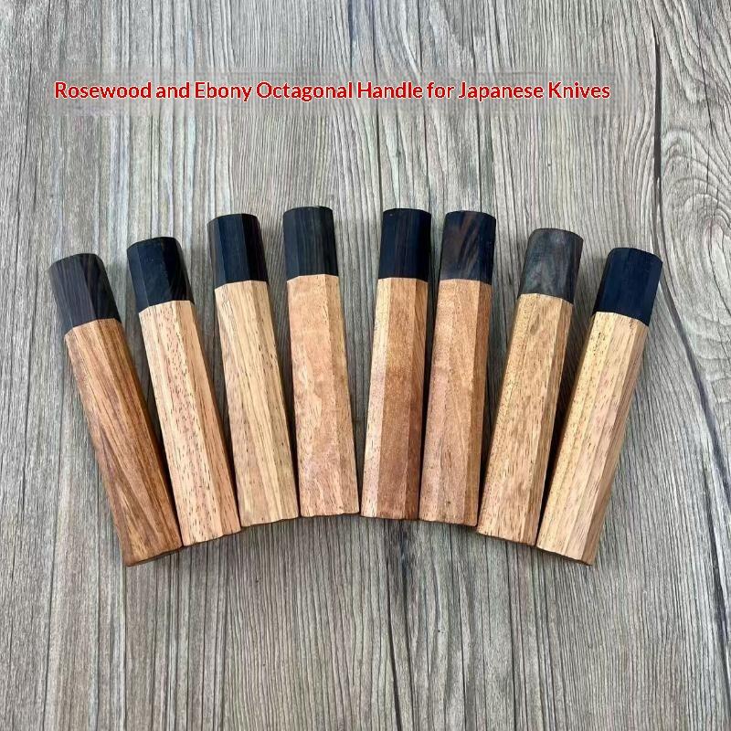 1 Piece Japanese Classic Octagonal For Diy Semi-Finished Handmade Damascus Steel Wood Material Kitchen Knife Handle