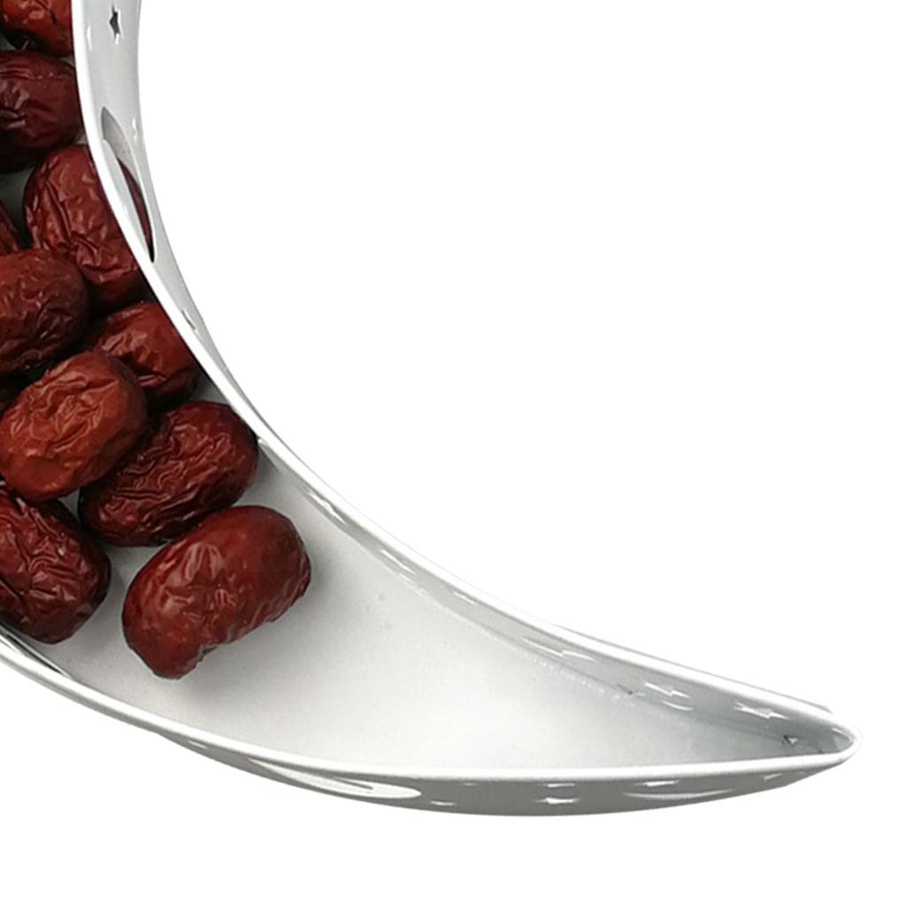 Moon Star Dinner Plate Tray Hollow Pattern Rounded Edges Rust Prevention Moon Star Serving Tray for