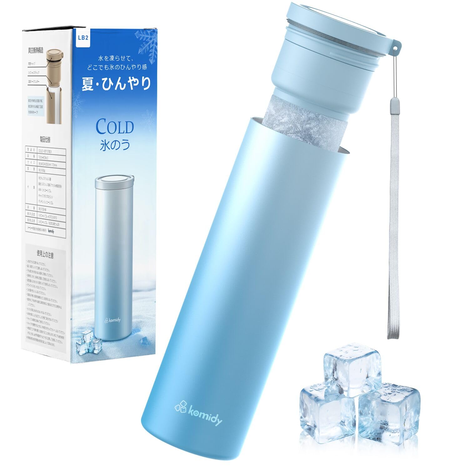 Пакет со льдом в виде стика 3 цвета - Белый / Бежевый / Синий