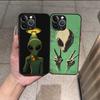 Funny Space UFO Alien Matte Cover For iPhone 16 15 14 11 12 13 Mini Pro Max X XR XS MAX Phone Case Shockproof