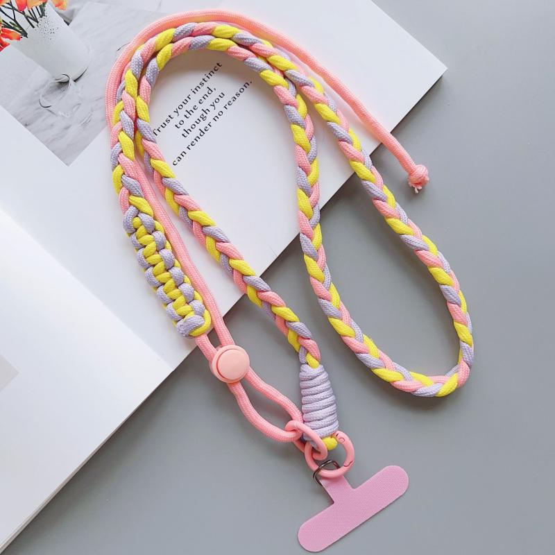 1 Piece Crossbody Can Carry Colorful Phone Lanyard Strap Hanging Chain Pendant Woven Mobile Phone Lanyard