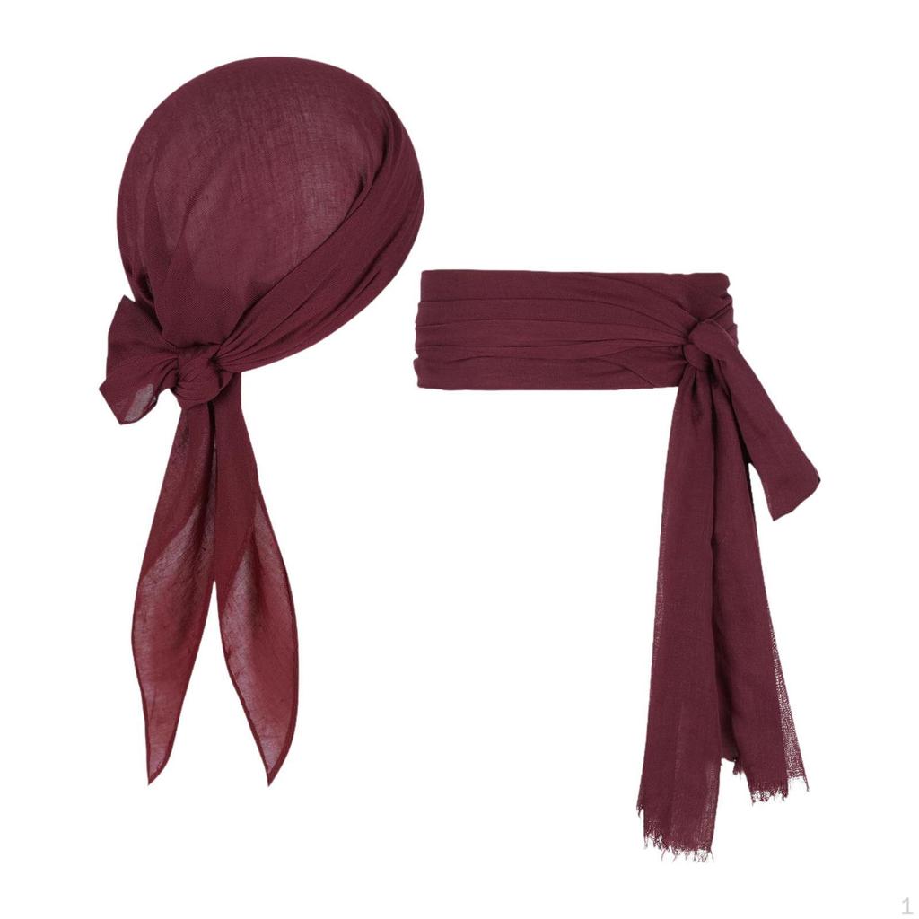 Halloween Pirate Costume Belt And Headwear for Men Women