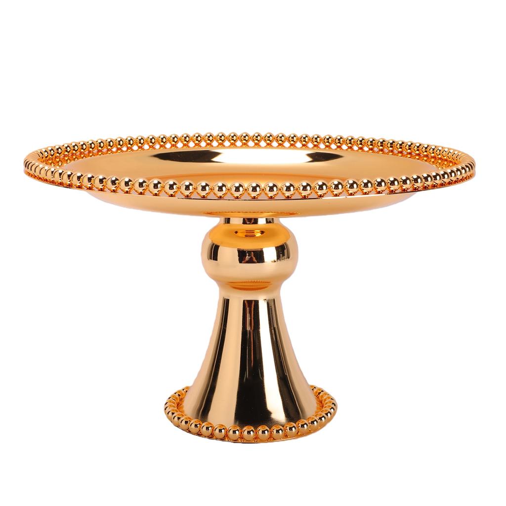 Vintage Cake Stand Decorative Golden Pedestal Footed Dessert Serving Tray for Display