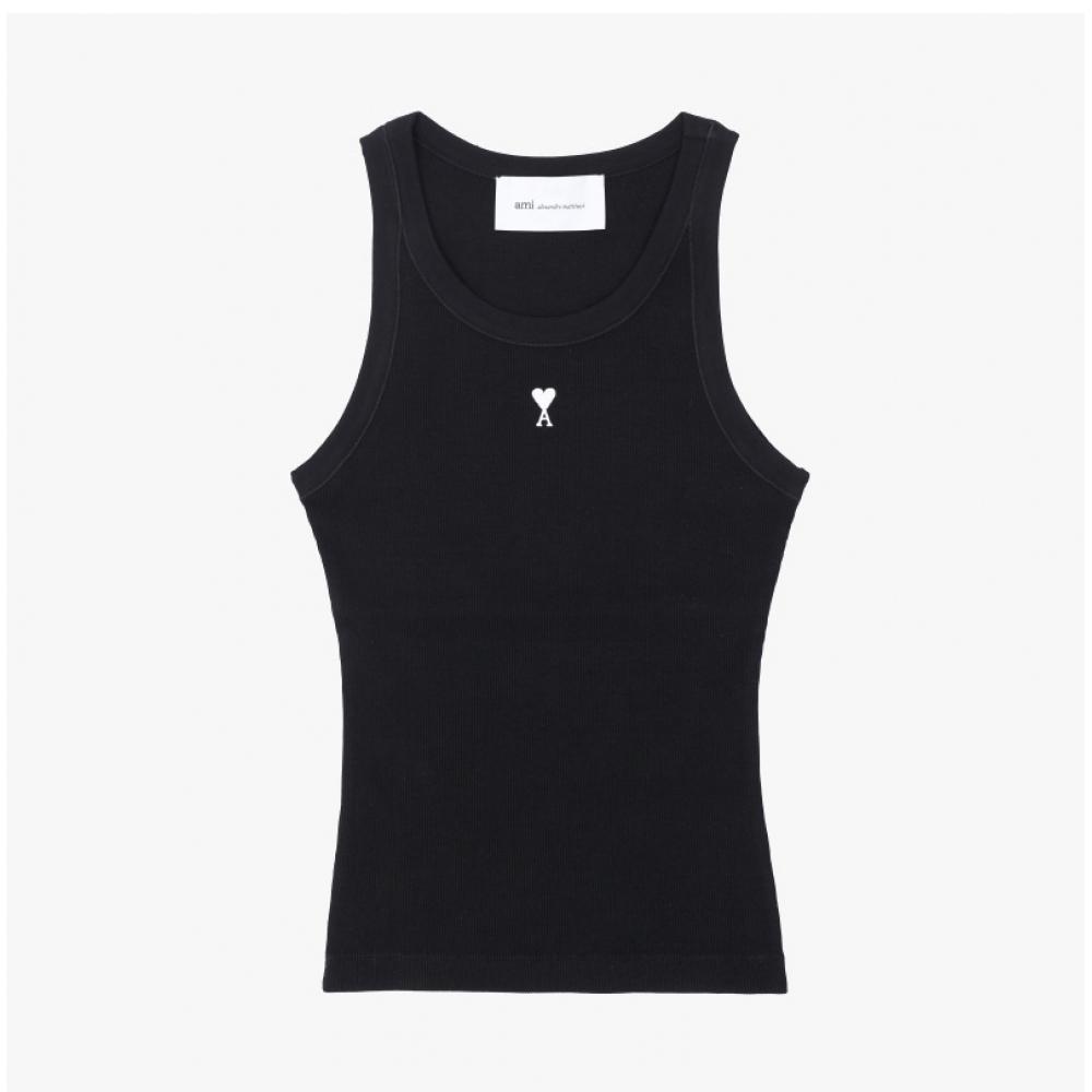 Ami Small Heart Logo Tank Top Women Sleeveless Ftp811 Je0117 045