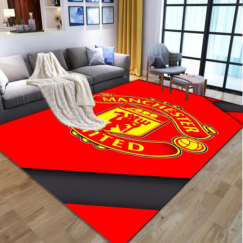 Manchester United F.C Pattern Rug, Indoor/Outdoor Mat, for Picnic, Gameroom, Bedroom, Office, Living Room, Home Decor Carpet, Birthday Gift