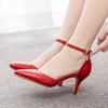 Plus Size Shoes for Women Summer Fashion PU Comfortable Buckle Strap Pointed Toe Sandals Party Evening Wedding Sandalias Mujer