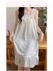 2026 Summer Women's Cartoon Padded Strappy Loose Nightgown Dress Pajamas - Sweet Outdoor Style