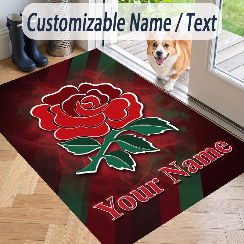 Custom Text Printed Rug England Rugby Non Slip Floor Carpet For Home Room Decor
