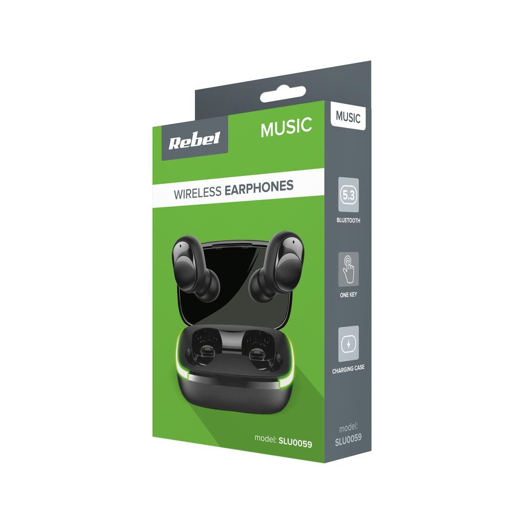 Rebel TWS-Y60 Bluetooth 5.3 wireless in-ear headphones