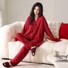 Couple pajamas women's spring and autumn pure cotton long-sleeved suit men's autumn and winter wedding red natal year loungewear