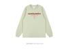 Trendy Retro Hong Kong Style Letter Print Unisex Loose Cuffed Sleeve Cotton Long Sleeve Tee