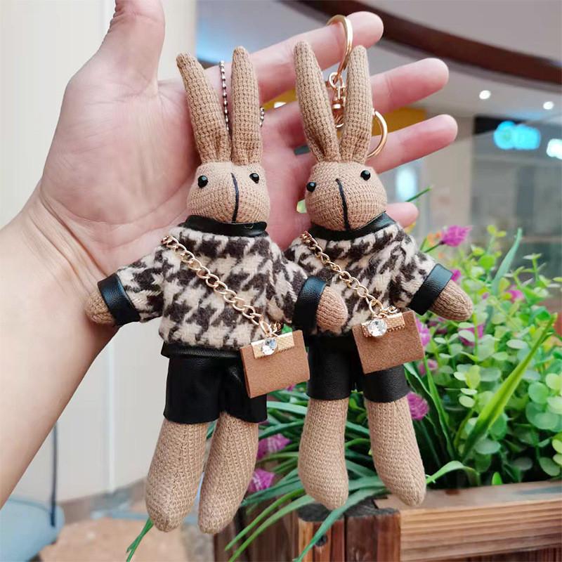 Cuddly Rabbit Plush Doll Keychain 20cm Cute Bunny Plush Toy For Backpack Decoration