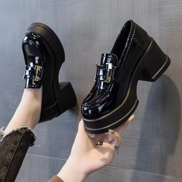 British style platform small leather shoes 22 new spring small height increase single shoes small leather shoes