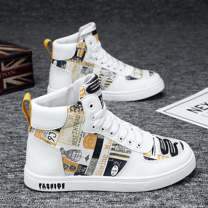 Autumn and winter new men's shoes trendy versatile casual board shoes men's retro sports high-top trendy shoes