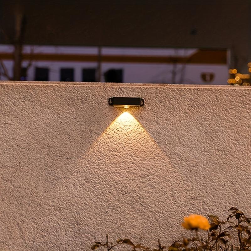 4pc Mini Solar Outdoor Wall Lamp Waterproof Balcony Garden Villa Wall Washer Light Rural Solar Fence Light for Garage Courtyard