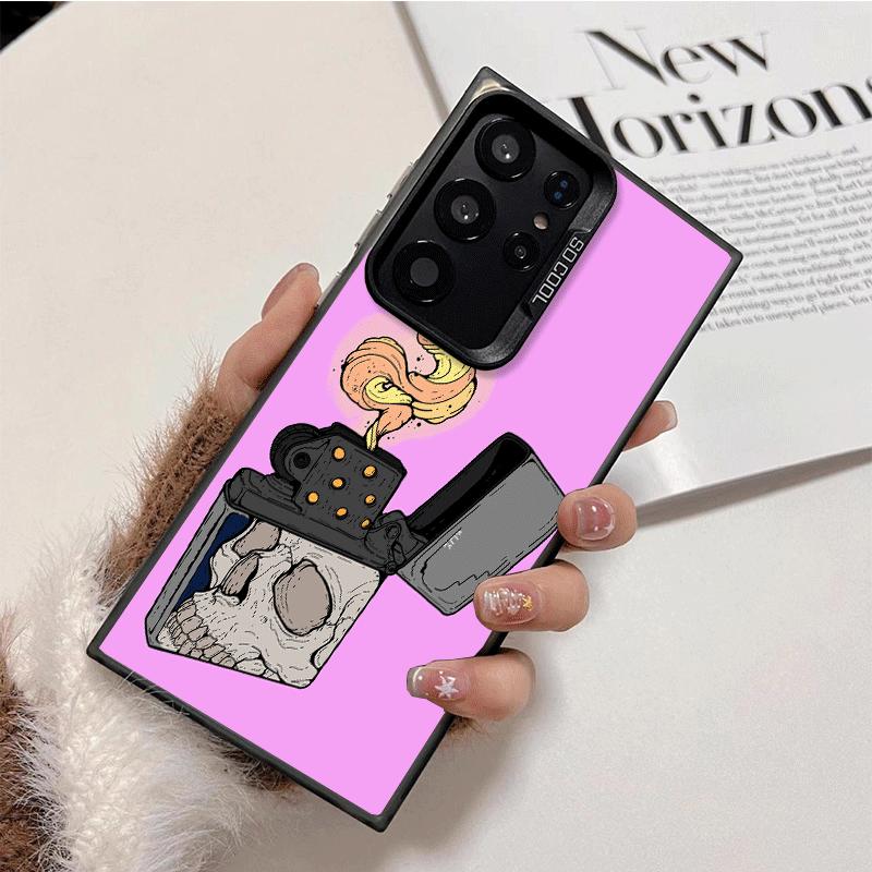 Lighter Cool Pattern Soft Phone Case for Samsung Galaxy S24 S25 FE S26 Edge S23 Ultra S22 Plus S21 + Shockproof Cover Back Shell