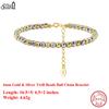 EFFIE QUEEN S925 Silver 14k Gold Twill Beads Ball Chain Bracelet Luxury Jewelry for Women, Men's Bracelet Hand Chain Gift GAB03