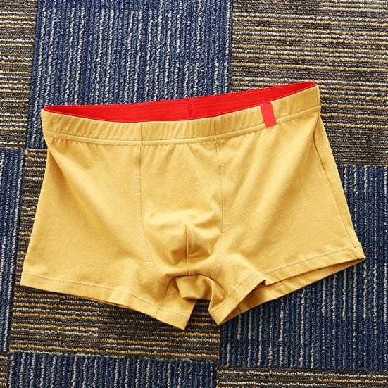 Yousheng Men Boxer Underwear Mid-rise Elastic Waistband U-Convex Shorts Briefs Soft Fabric Smooth Stitching Basic Panties