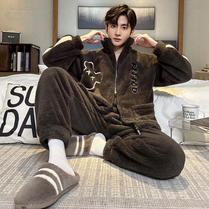 

Чоловічий осінньо-зимовий плюшевий костюм на блискавці 2024 року: М який, теплий та універсальний кораловий фліс для використання в приміщенні та на вулиці L