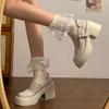 Fashion Women Mary Jane Shoes Ladies Concise Outdoor Pumps Spring Autumn Cute Single Shoe Women Dress Leather Lolita Shoes Women Loafers