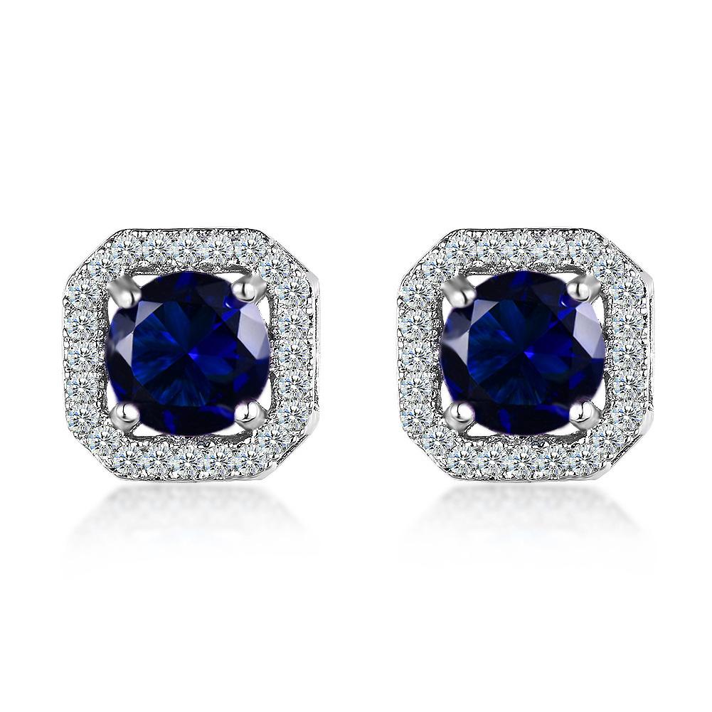 Square Zircon White Womens Earrings of High Quality