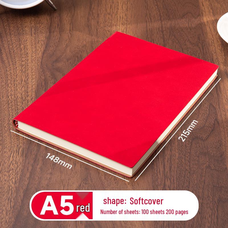 A5 Sheepskin Soft Leather Notebook – Customizable, Logo Printable, Thick Business Office Design
