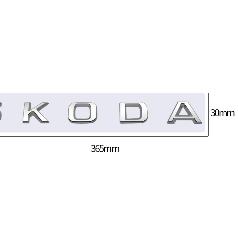 HGWE4 Bright silver Metal car Rear trunk Decals Emblem badge sticker For Skoda 4x4 Yeti Octavia Superb Fabia Kamiq Karoq Kodiaq Rapid