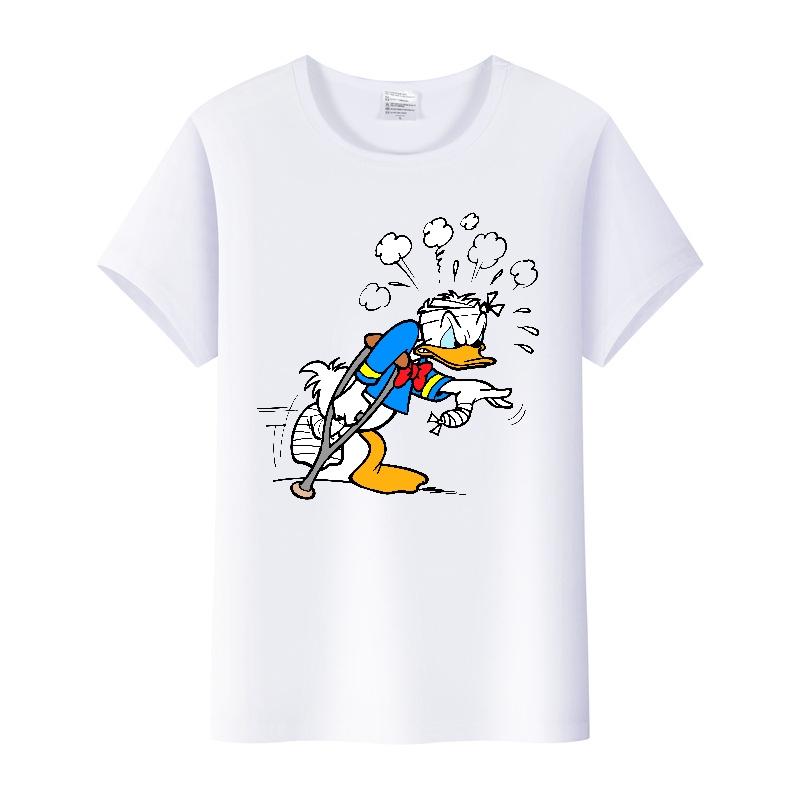 Kawaii Donald Duck Plus Size Tee Ladies Graphic Clothes Summer Women Short Sleeve T-shirt Disney Cartoon Men Tshirt Female Tops