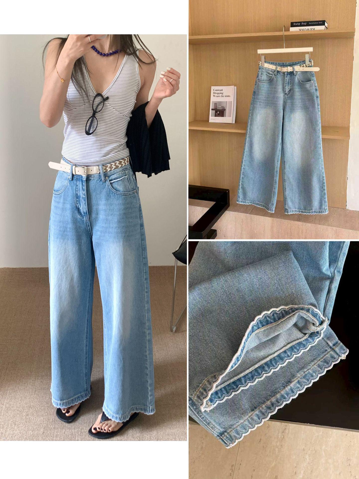 Spring  26 European-Style Straight-Leg Jeans with Belt, Model 61685 29