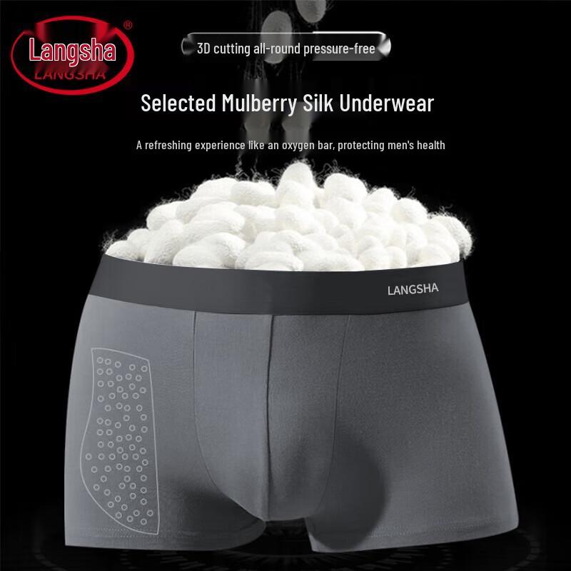 

LangSha Men s 10A Antibacterial Pure Cotton Boxer Briefs 4-Pack