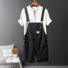 Men's Retro Bib Shorts Men's Summer Loose Straight Casual Workwear Shorts