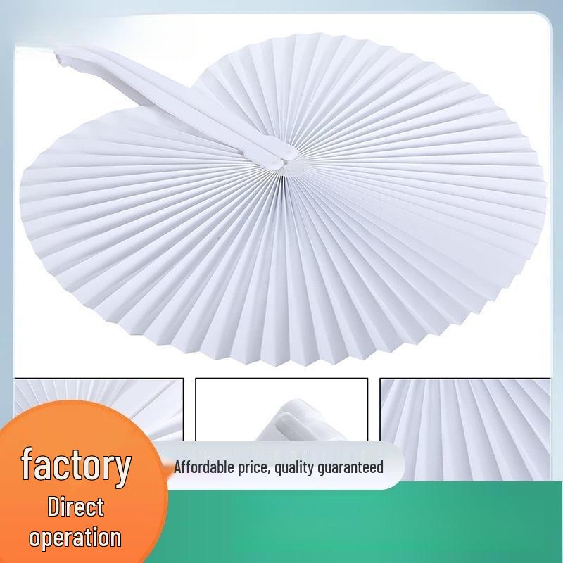 European Heart-Shaped White Paper Wedding Fan