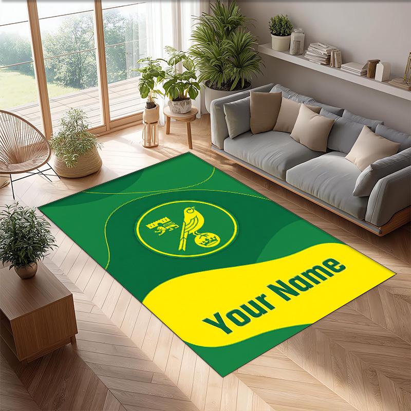 Norwich City Printed Crystal Velvet Rug Non‑Slip Crystal Velvet Carpet For Sofa Bedroom Indoor Home Decoration