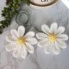 Cute Handmade Flower Knitted Pendant Car Rear View Mirror Decor Hanging Crochet  Bag Key Pendant Women Girl Gift
