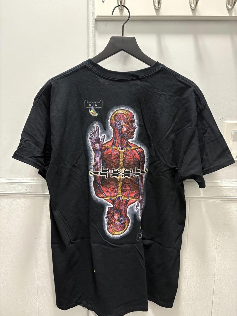 Tool Shirt Mens Large Black Band Graphic Double Sided Flame Eye Logo Tee Gildan