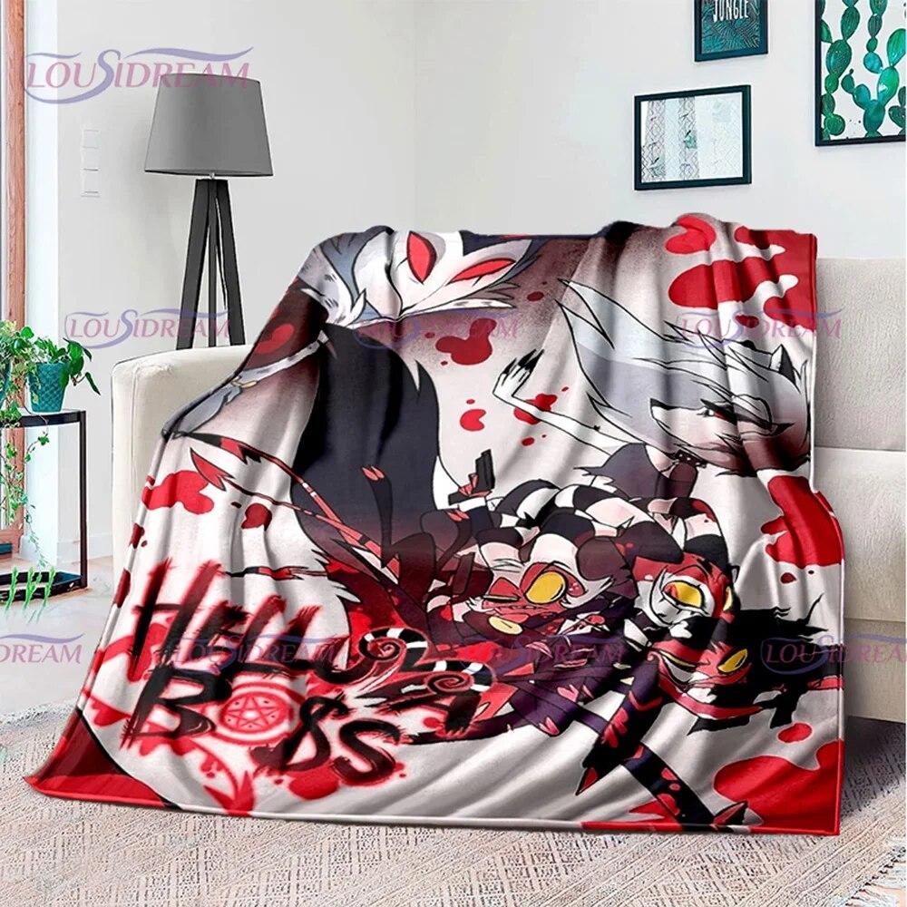 Creativity Animation Helluva Boss Blitzo Adult Soft Plush Flannel Blanket Throw Blanket Living Room Bedroom Bed Sofa Badspread
