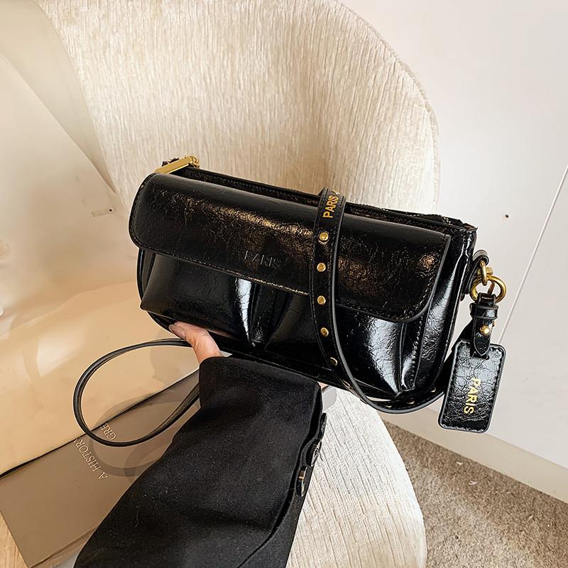 Ielgy High-End Texture Retro All-Match Cross-Body Shoulder Underarm Small Square Bag