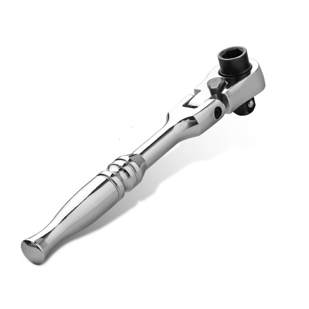 1/4 Fast Rotatable Mini Ratchet Wrench 2 In 1 Dual Head Tool Repair Home Quick /Flat Handle DIY Teeth Hand Tool Spanner Rou V5R0