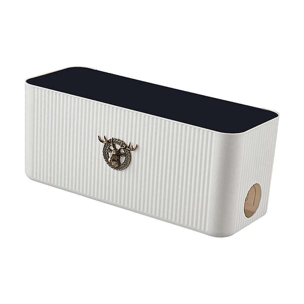 Cable Management Box Storage Cord Organizer Wires Keeper Protector Deer Decorative for Electrical