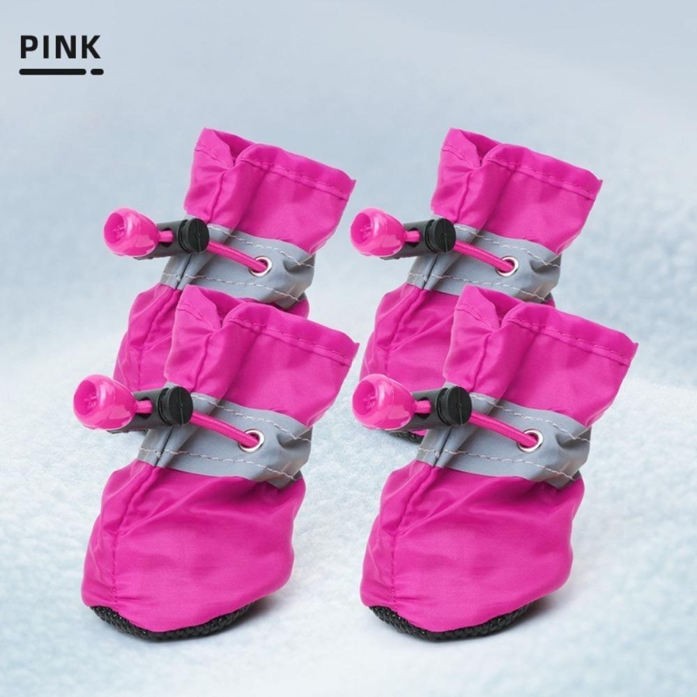 4 pieces, Pet shoes, reflective, rain boots for outdoor use, anti fall, teddy bear, teddy bear, dog shoes, soft sole, waterproof shoes, pet supplies